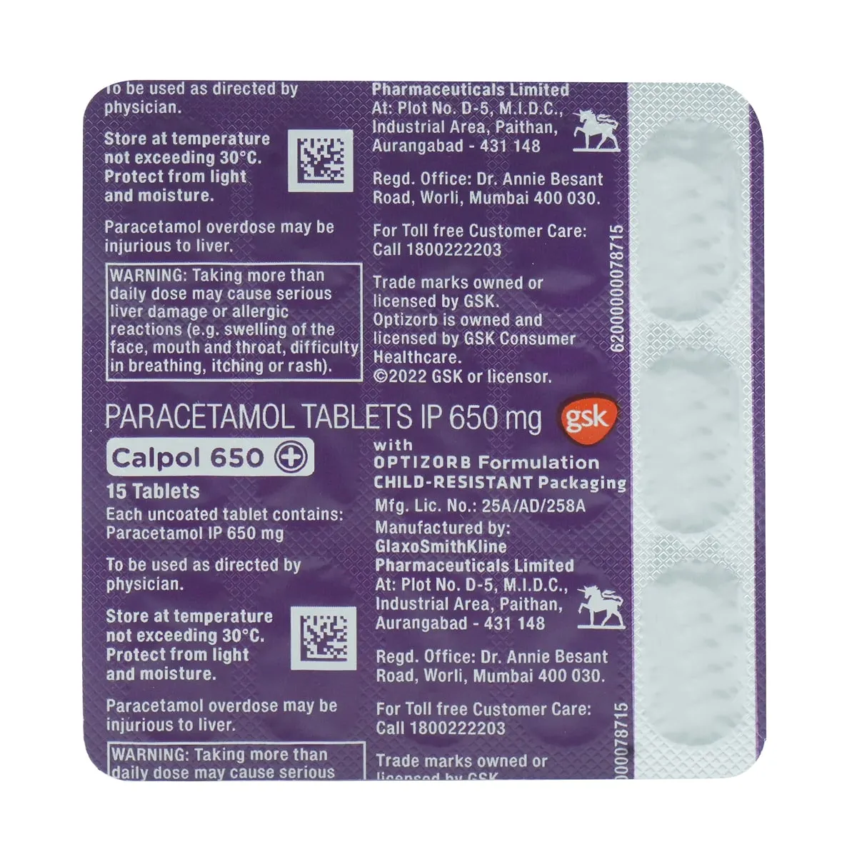 Calpol 650+ Tablet
